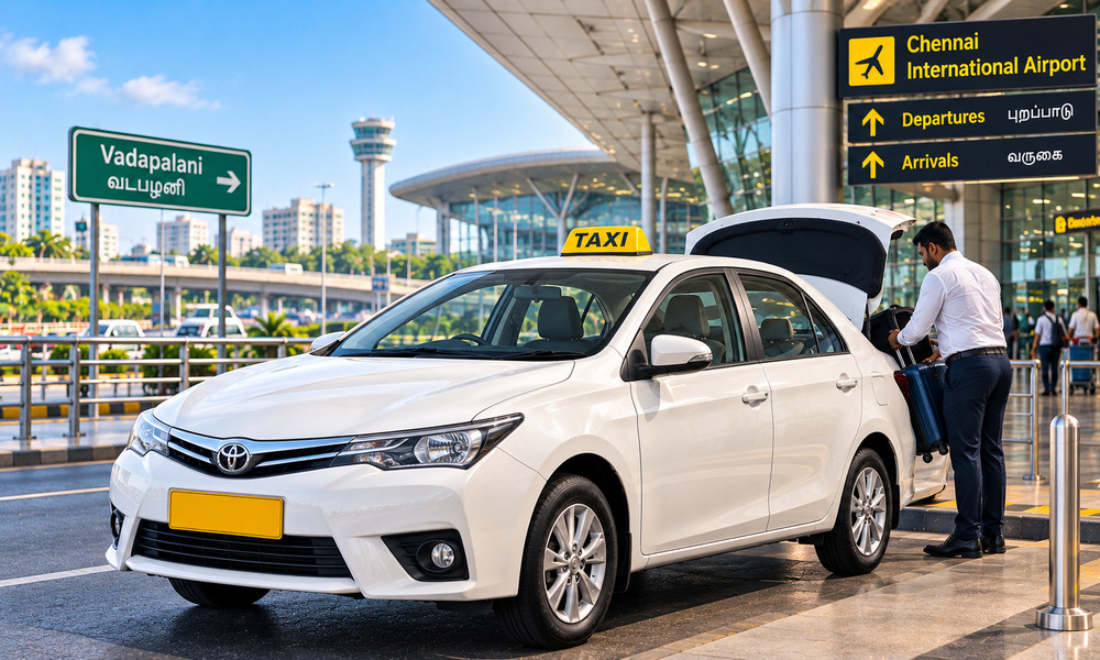 Taxi rental from Vadapalani to Chennai Airport