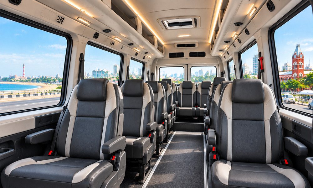 Urbania passenger cabin and seating for group travel