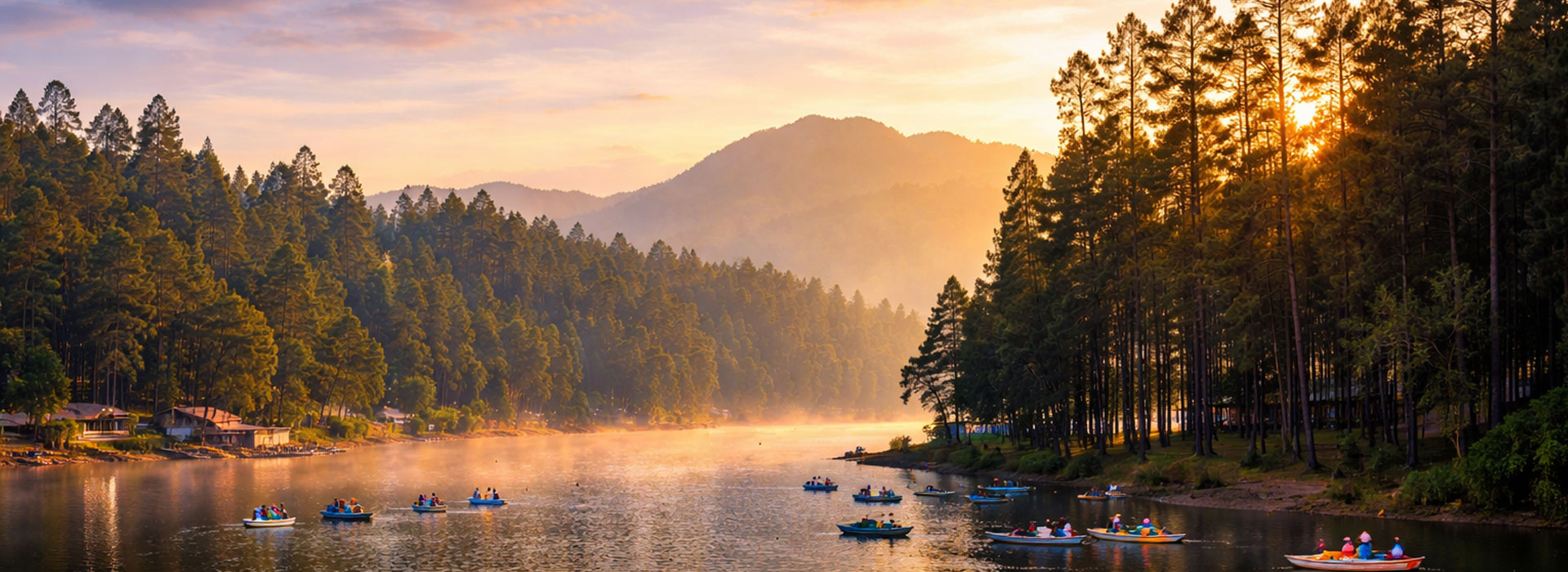 Scenic view of Kodaikanal hills and lake