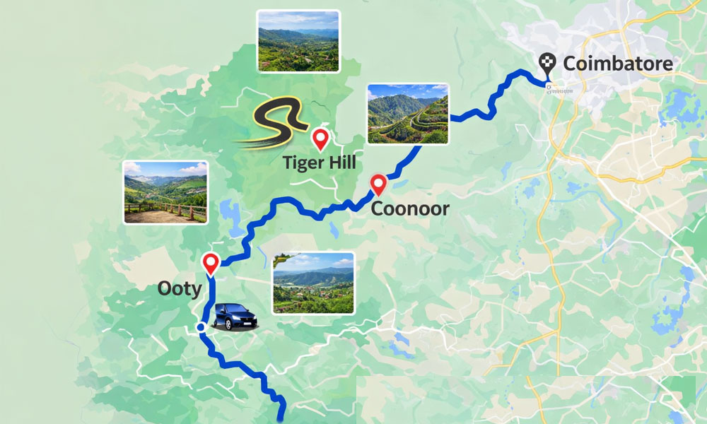 Nallamudi Viewpoint overlooking the valleys and tea gardens of Valparai
